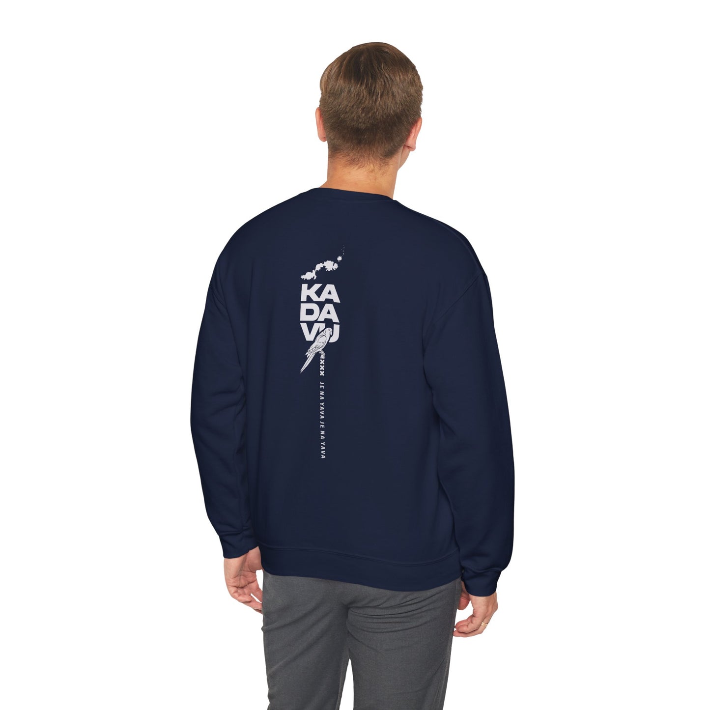 Kadavū Graphic Crewneck Sweatshirt — Kadavu Island & American Flag Travel Vibe
