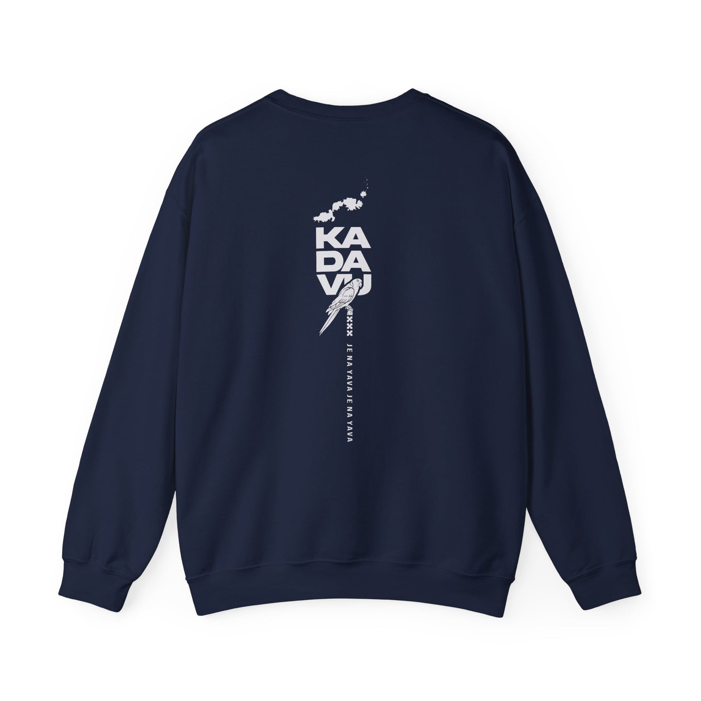 Kadavū Graphic Crewneck Sweatshirt — Kadavu Island & American Flag Travel Vibe