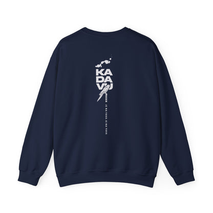 Kadavū Graphic Crewneck Sweatshirt — Kadavu Island & American Flag Travel Vibe