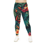 Tropical Floral Plus Size Leggings - Comfortable & Stylish Activewear