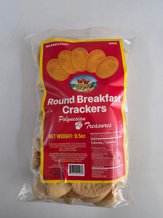 Round Breakfast Crackers Polynesian Treasures 9.5oz